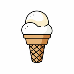 Simple vector image of a cupcake with white icing and brown bottom