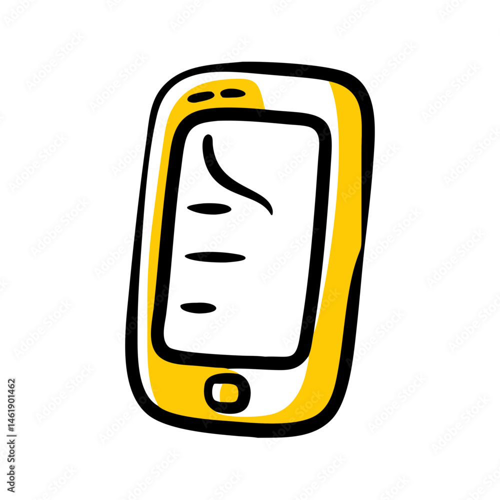 Aufkleber brightly colored mobile phone with a simple design showcasing a minimalist style and user-friendly i