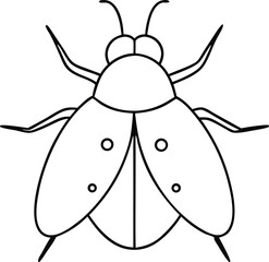 vector illustration of a black beetle