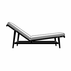 Relaxing recliner illustration in black, white, and grey color scheme
