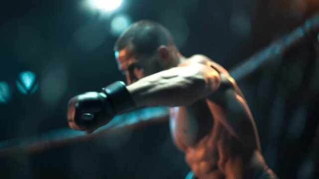 4K Slow Motion of MMA Fighter Throwing Powerful Punches | Mixed Martial Arts Striking Technique in Detail | Combat Sports Training