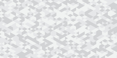Abstract geometric White and gray background seamless mosaic and low polygon triangle texture wallpaper. Triangle shape retro wall grid pattern geometric ornament tile vector square element.