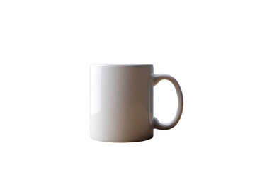 White Mug with C Handle Isolated on Transparent Background