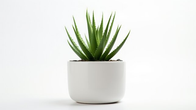 plant aloe vera white background
