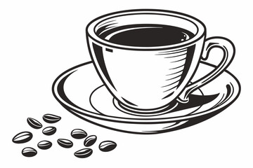 coffee cup sihouette black vector