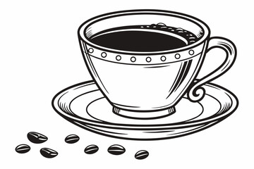 coffee cup sihouette black vector