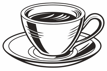 coffee cup sihouette black vector