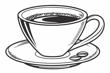 coffee cup sihouette black vector