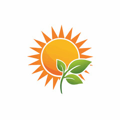 Obraz premium A vibrant illustration with a radiant sun and lush green grass, symbolizing nature