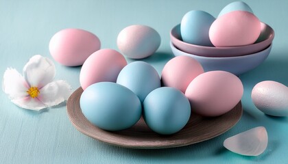 pastel easter eggs still life
