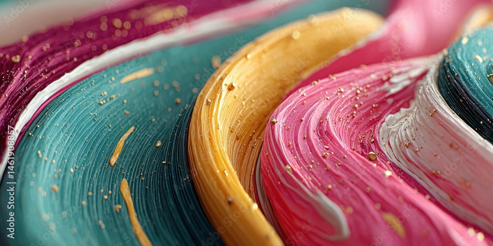 Poster vibrant swirls of paint in various colors create an abstract display of artistic expression on a can