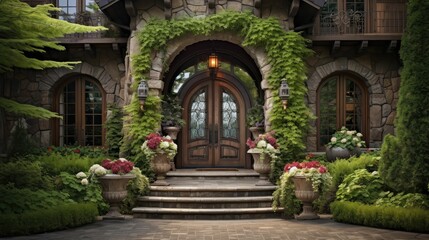 Fototapeta premium rustic luxury house entrance