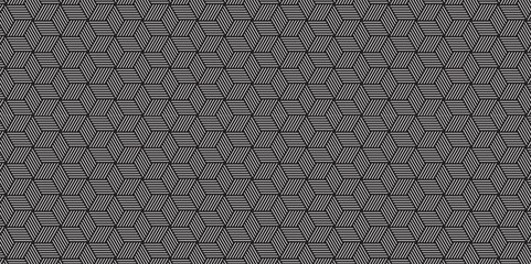 Abstract black minimal grid square line hexagons seamless hexagon polygonal pattern background vector. seamless bright white abstract honeycomb background.	
