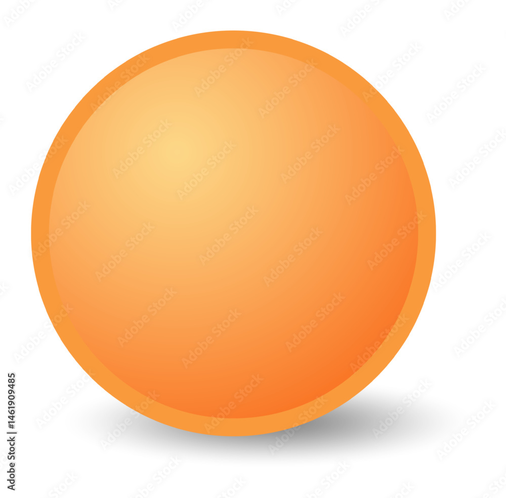 Poster gradient orange sphere casting a soft shadow on a pristine white background, enhancing a clean and m