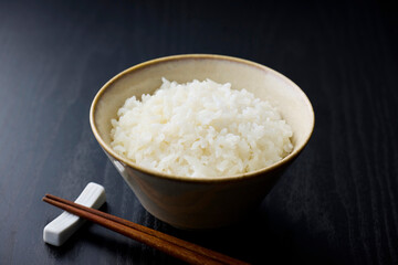 茶碗に盛られた白米　Japanese rice