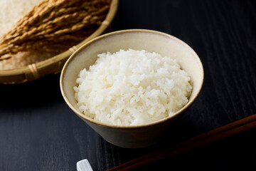 茶碗に盛られた白米　Japanese rice