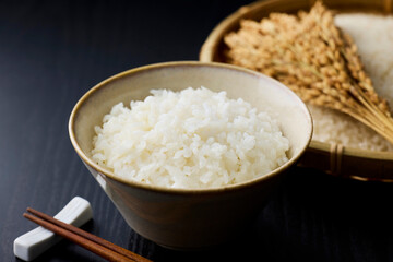 茶碗に盛られた白米　Japanese rice