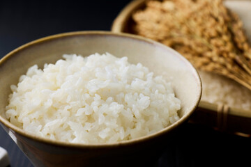 茶碗に盛られた白米　Japanese rice