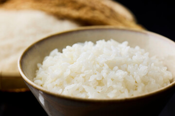 茶碗に盛られた白米　Japanese rice