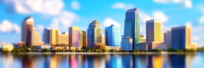 Obraz premium 2d animation jacksonville florida downtown skyline 