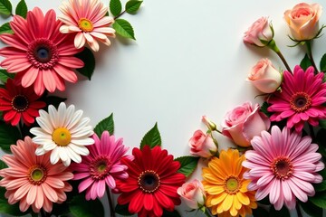 Vibrant floral arrangement with alstroemeria, gerbera daisies, roses, and chrysanthemums, colorful, gerber