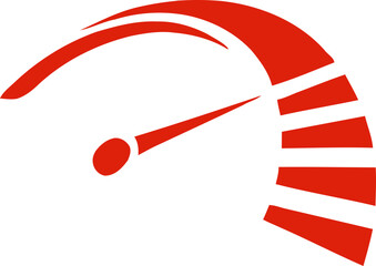 Silhouette red gauge icons and speedometer design
