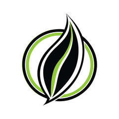 Green Leaf in Circle Logo