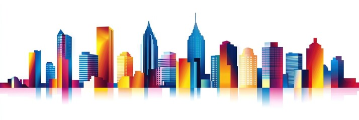2d vector atlanta georgia downtown skyline