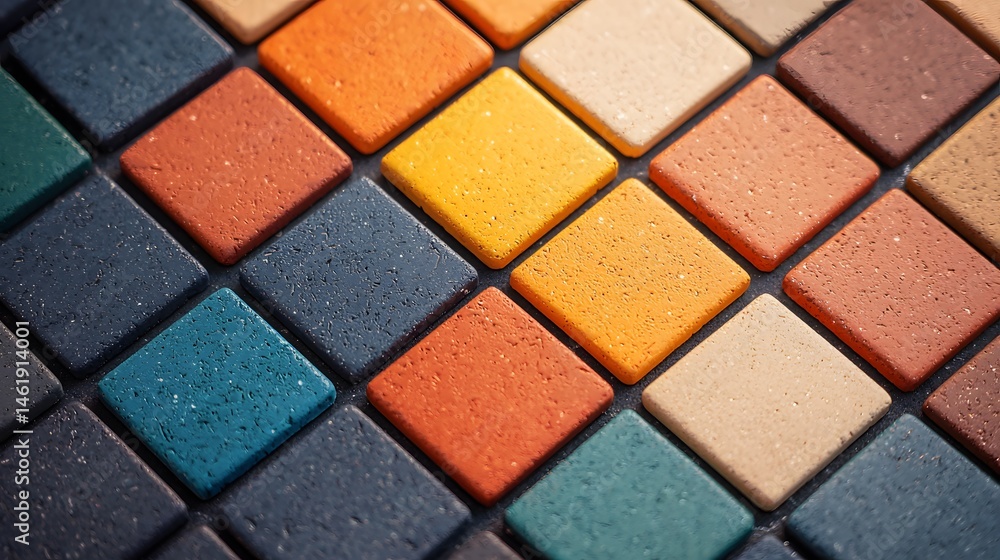 Poster colorful square tiles abstract geometric pattern texture background