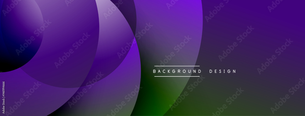 Aufkleber Abstract purple, green gradient. Overlapping circles create dynamic visual effect. Modern design suitable for banners, backgrounds.