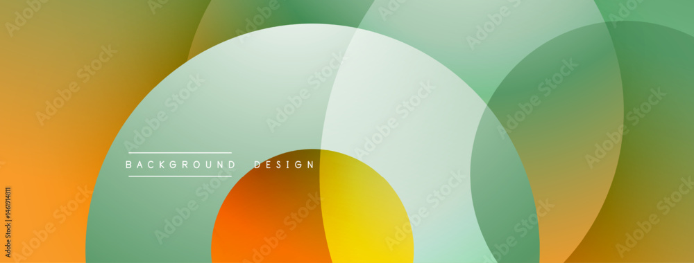 Poster abstract gradient shapes overlap. colors include orange, green, yellow. modern design element for ba