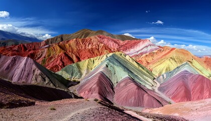 a stunning photograph of the rainbow mountains in jujuy salta argentina landscapes