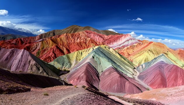 a stunning photograph of the rainbow mountains in jujuy salta argentina landscapes