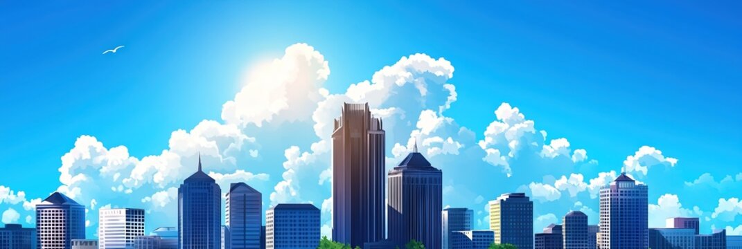 2d vector Louisville Kentucky downtown skyline 