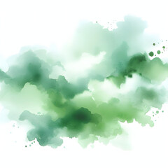 Obraz premium Abstract Green Watercolor Splash: The image showcases an abstract watercolor splash in various shades of green, evoking a sense of freshness and natural beauty.