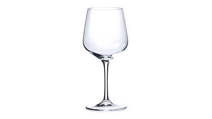 Fototapeta premium Elegant clear wine glass on a white background. Reflective light and shadow create a simple contrast.