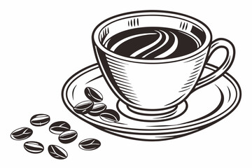 coffee sihouette black vector