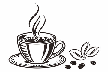 Obraz premium coffee sihouette black vector