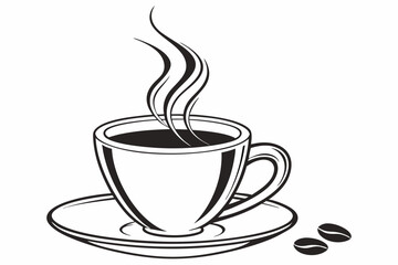 coffee sihouette black vector