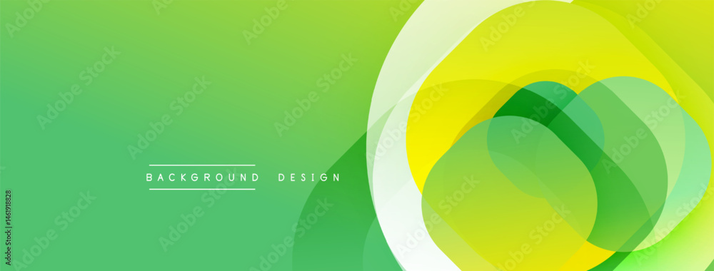 Aufkleber abstract green background. overlapping circles create dynamic visual flow. modern design elements su