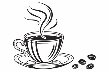 coffee sihouette black vector