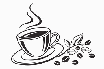 coffee sihouette black vector