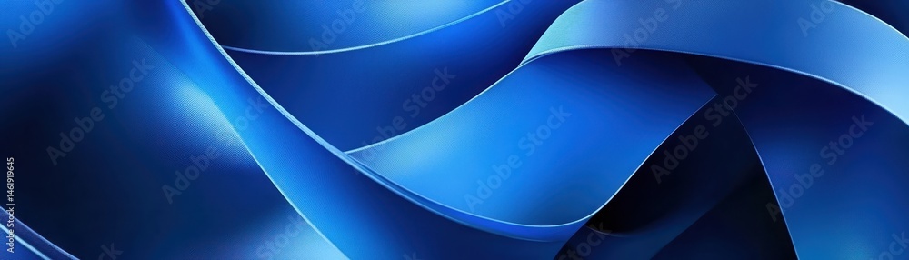 Poster Abstract Dark and Light Blue Wavy Background with Smooth Texture and Modern Design for Creative Presentation Banner and Elegant Cover with Futuristic Vibe