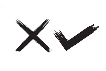 Fototapeta premium Check mark and cross signs