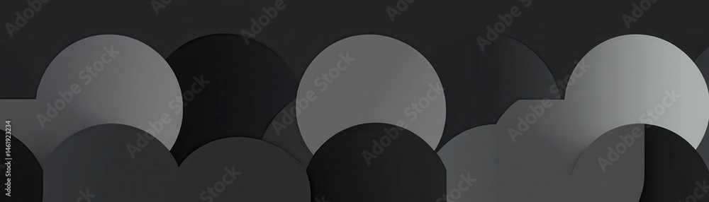 Fototapete Abstract Geometric Background Featuring Interlocking Gray Arcs and Smooth Gradients Creating a Minimalist Modern Design with Subtle Variations in Tone and Light