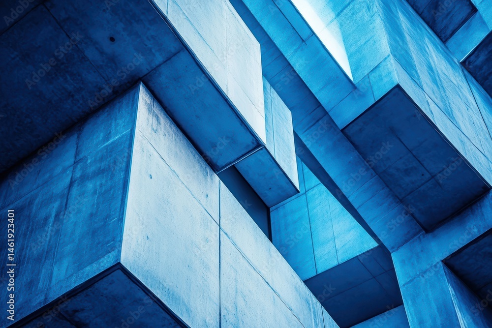 Aufkleber modern blue abstract geometric structure showcasing dynamic angles and clean lines in design