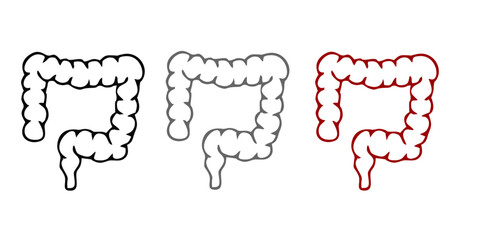 Intestine icon. Bowel symbol. Human anatomy, guts or intestinal tract vector illustration. Digestion sign. Abdominal gastric belly icon isolated