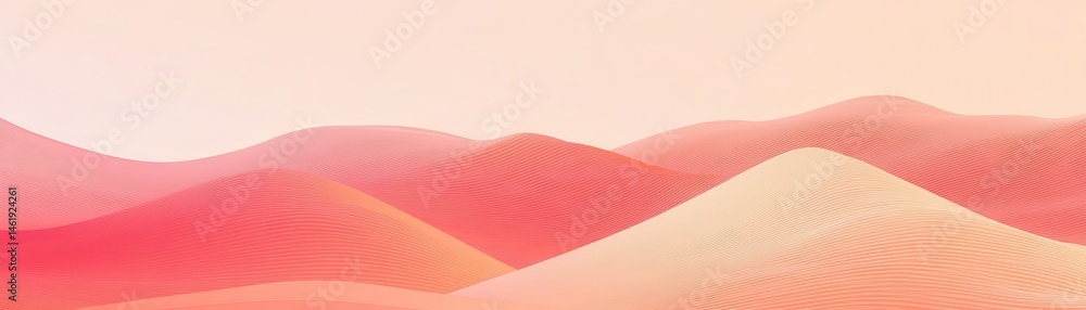Aufkleber abstract geometric pixelated landscape of pink and orange mountains with minimalist design in a grad
