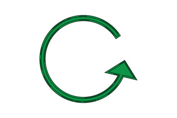 

illustration of a green circular arrow or recycle.
