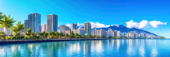 3d vector maui downtown skyline